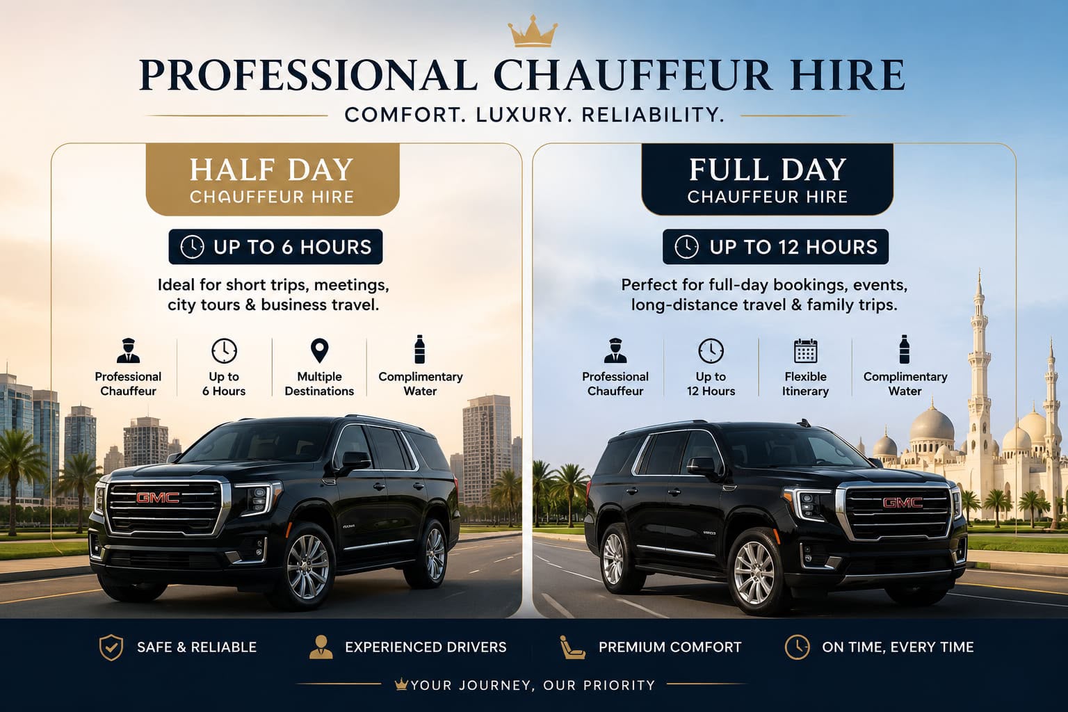 Half-Day & Full-Day Chauffeur Hire